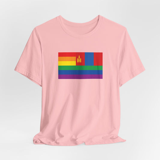 Mongolia Rainbow Pride Flag T-shirt, Several Color Options