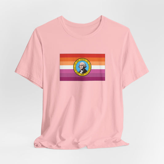 Washington Lesbian Pride Flag T-shirt, Several Color Options