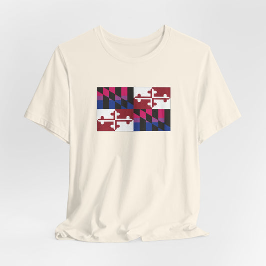 Maryland Bisexual Pride Flag T-shirt, Several Color Options