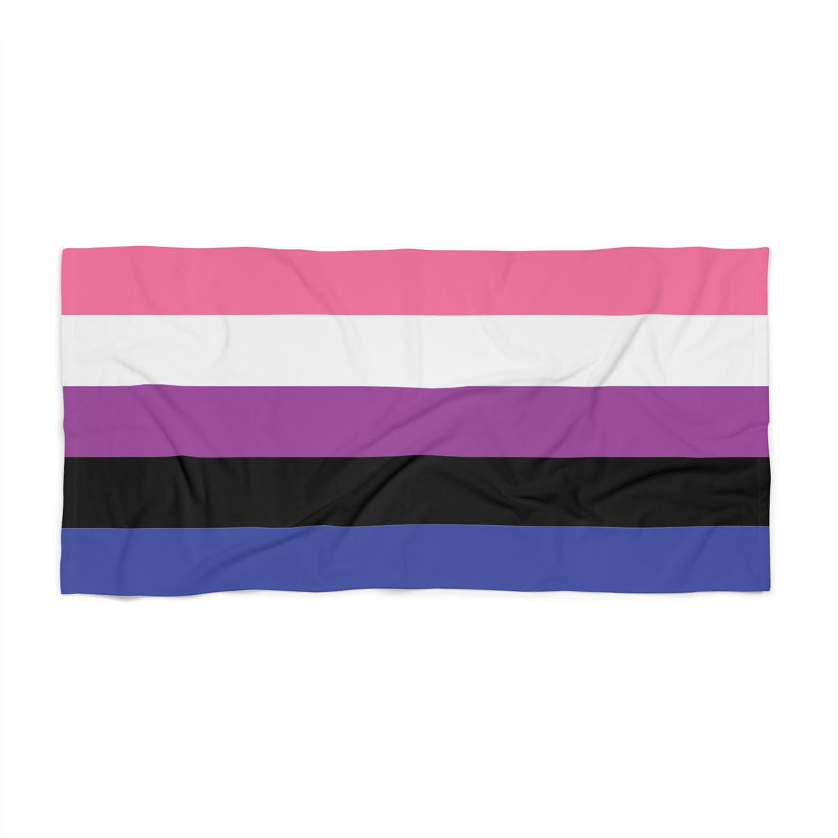 Genderfluid Pride Flag Beach Towel - horizontal stripe deco