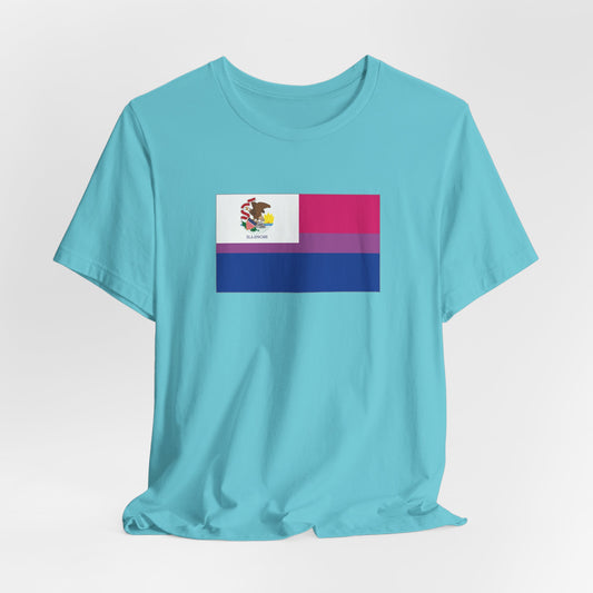 Illinois Bisexual Pride Flag T-shirt, Several Color Options