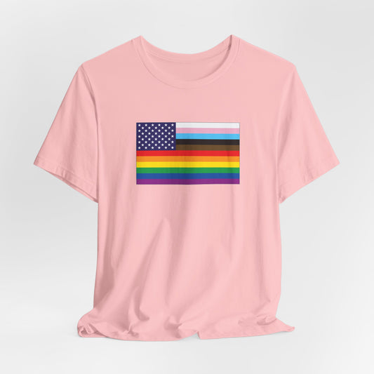 USA Old Glory Stars n Stripes Progress Pride Flag T-shirt, Several Color Options