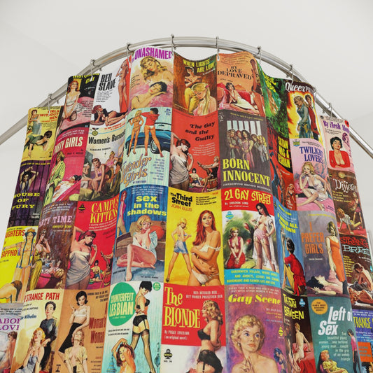 Mid-Century Lesbian Pulp Fiction Shower Curtain