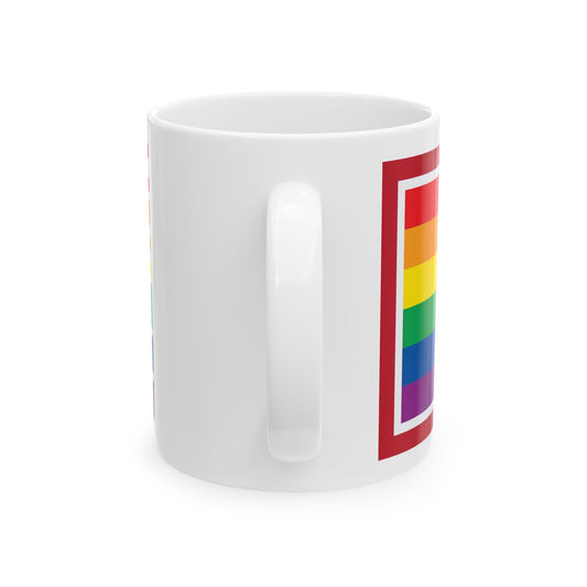 Wyoming Rainbow Pride Flag "UNITED" Ceramic Mug