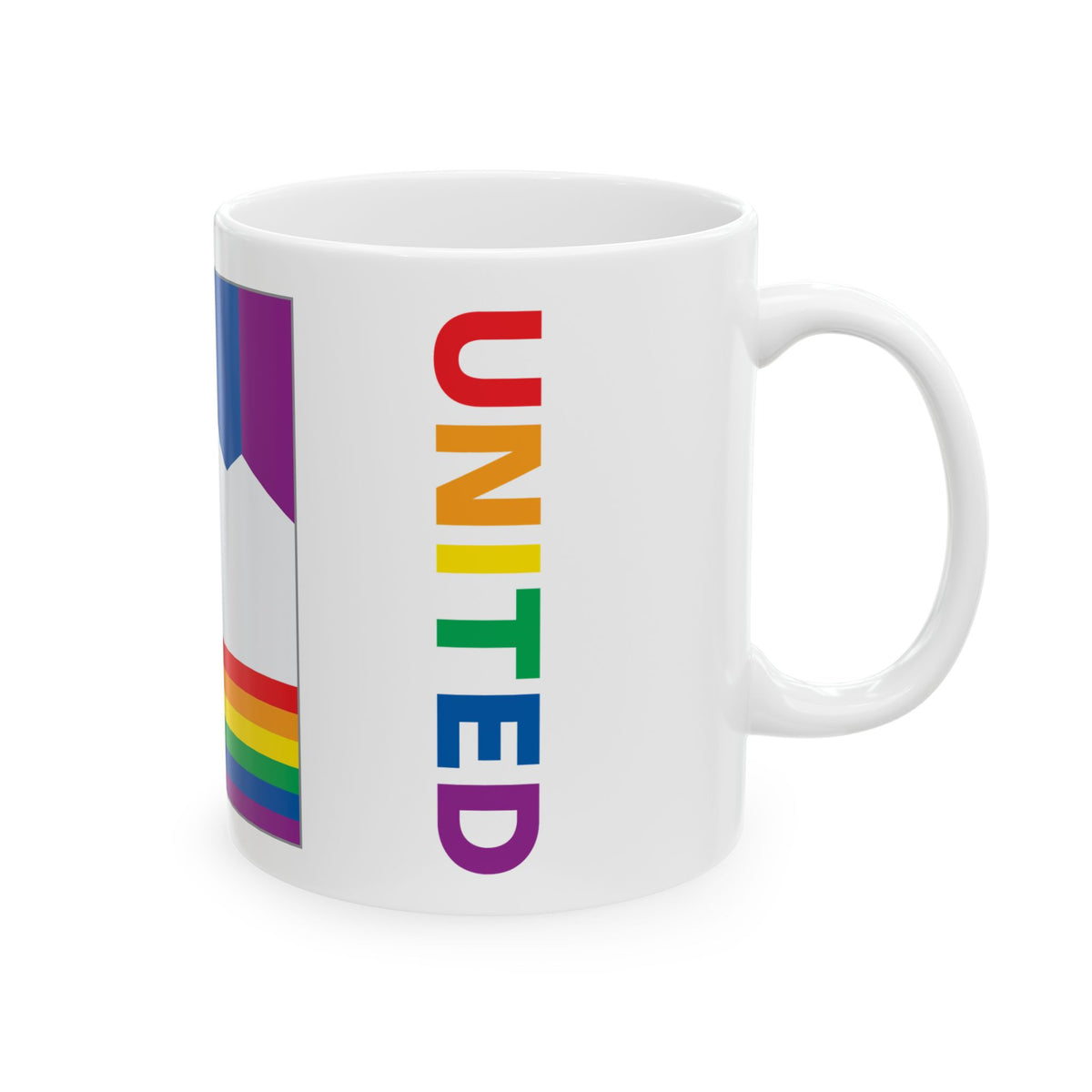 Utah Rainbow Pride Flag "UNITED" Ceramic Mug