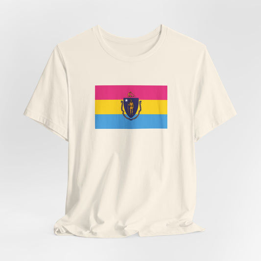 Massachusetts Pansexual Pride Flag T-shirt, Several Color Options