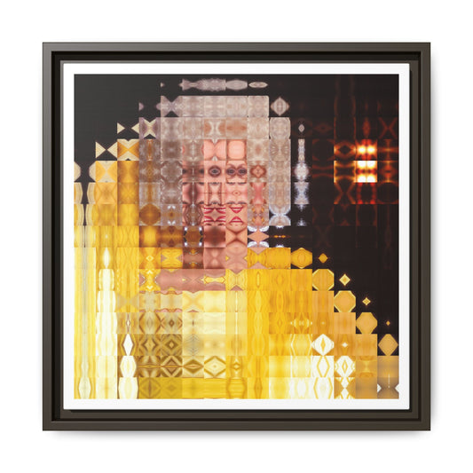 Disco Dolly Abstract Portrait Collage Art, Matte Canvas, Framed (Multi-color options)