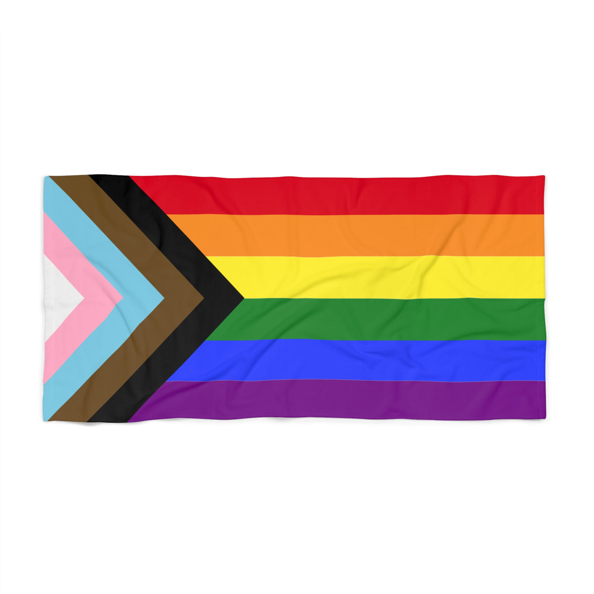 Progress Pride Flag Beach Towel - chevron deco