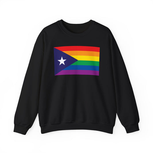 Puerto Rico Rainbow Pride Flag Unisex Crewneck Sweatshirt, White, Black or Light Pink