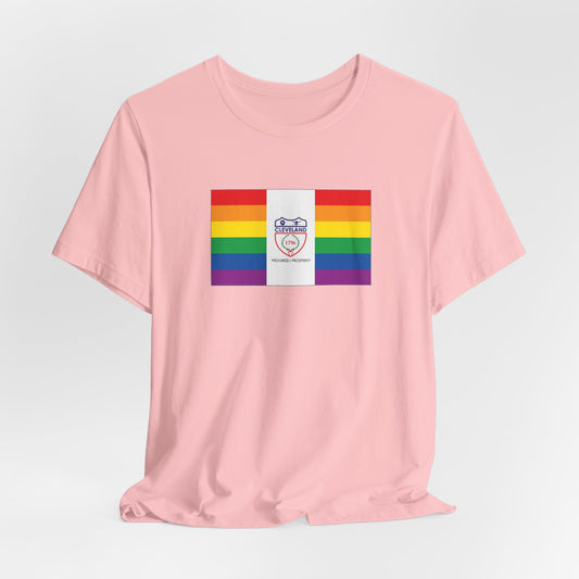 Cleveland, Ohio Rainbow Pride Flag T-shirt, Several Color Options