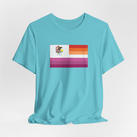 Illinois Lesbian Pride Flag T-shirt, Several Color Options