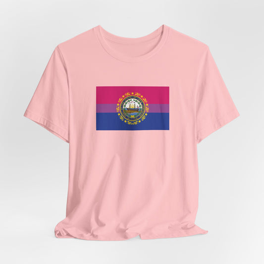 New Hampshire Bisexual Pride Flag T-shirt, Several Color Options