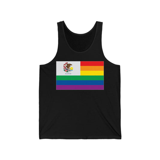Illinois Rainbow Pride Flag Jersey Tank