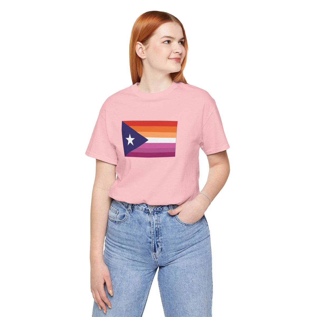 Puerto Rico Lesbian Pride Flag T-shirt, Several Color Options
