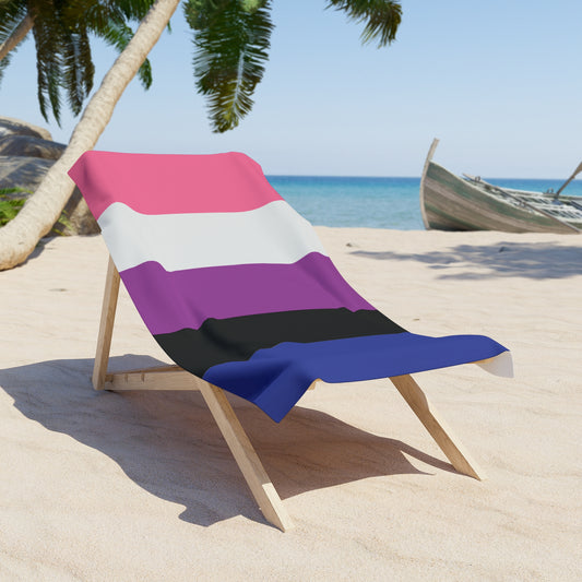 Genderfluid Pride Flag Beach Towel - vertical stripe deco