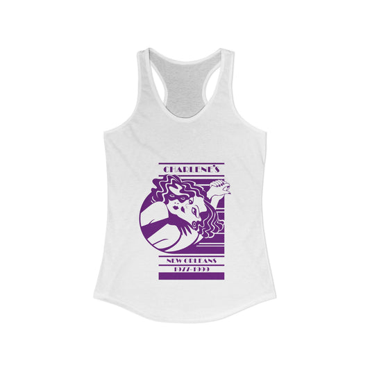 Charlene's New Orleans Tank Top - White with Purple Deco