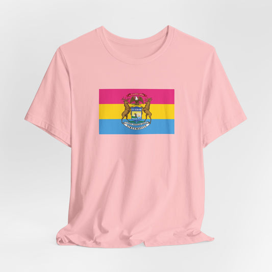 Michigan Pansexual Pride Flag T-shirt, Several Color Options