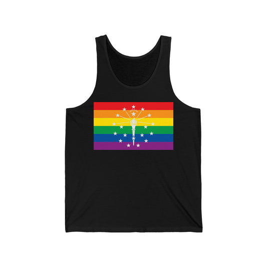 Indiana Rainbow Pride Flag Jersey Tank