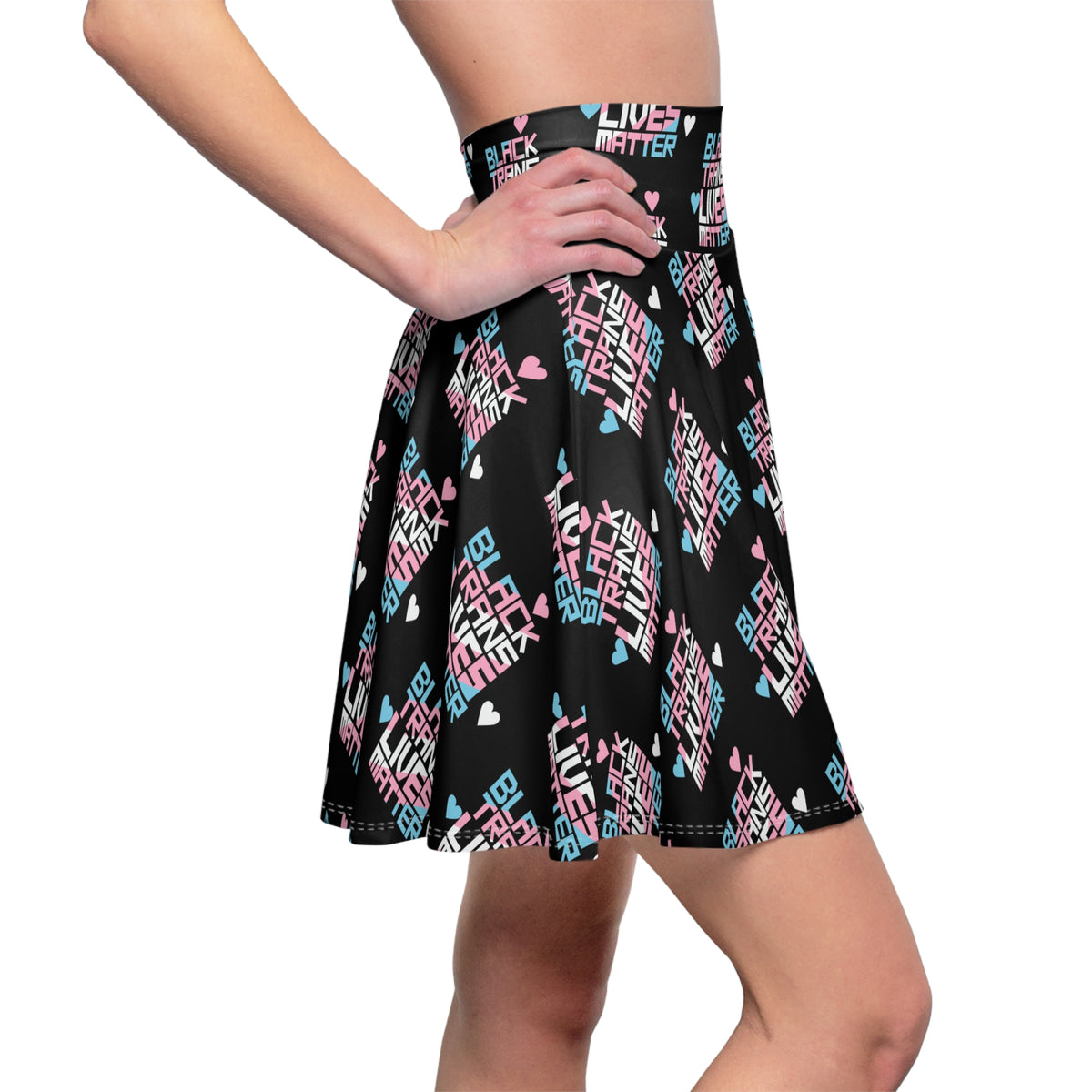 BLACK TRANS LIVES MATTER Skater Skirt for Women – San Francisco Tenderloin Deco on Black