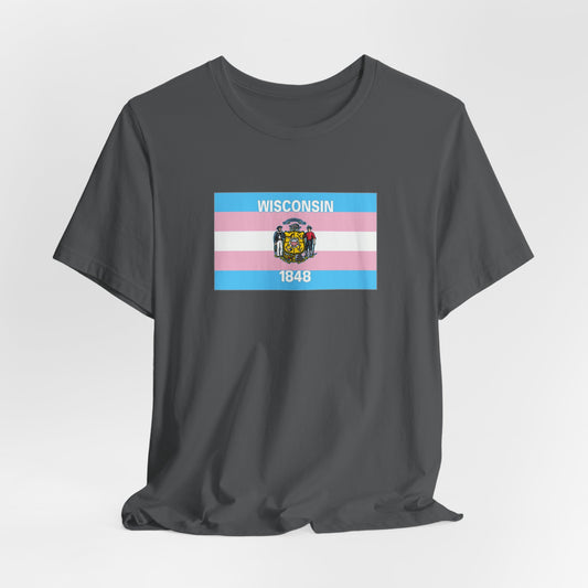 Wisconsin Transgender Pride Flag T-shirt, Several Color Options
