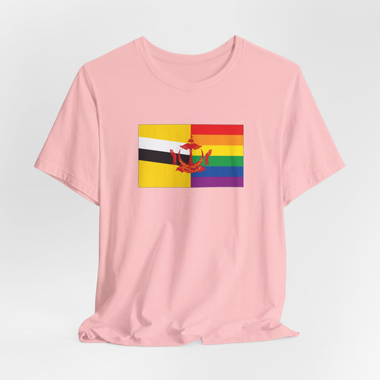 Brunei Rainbow Pride Flag T-shirt, Several Color Options