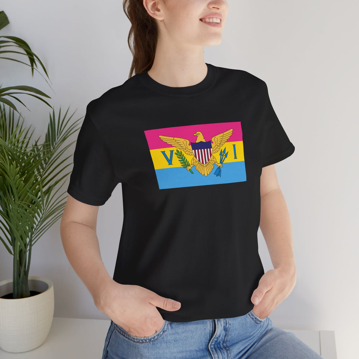 U.S. Virgin Islands Pansexual Pride Flag T-shirt, Several Color Options