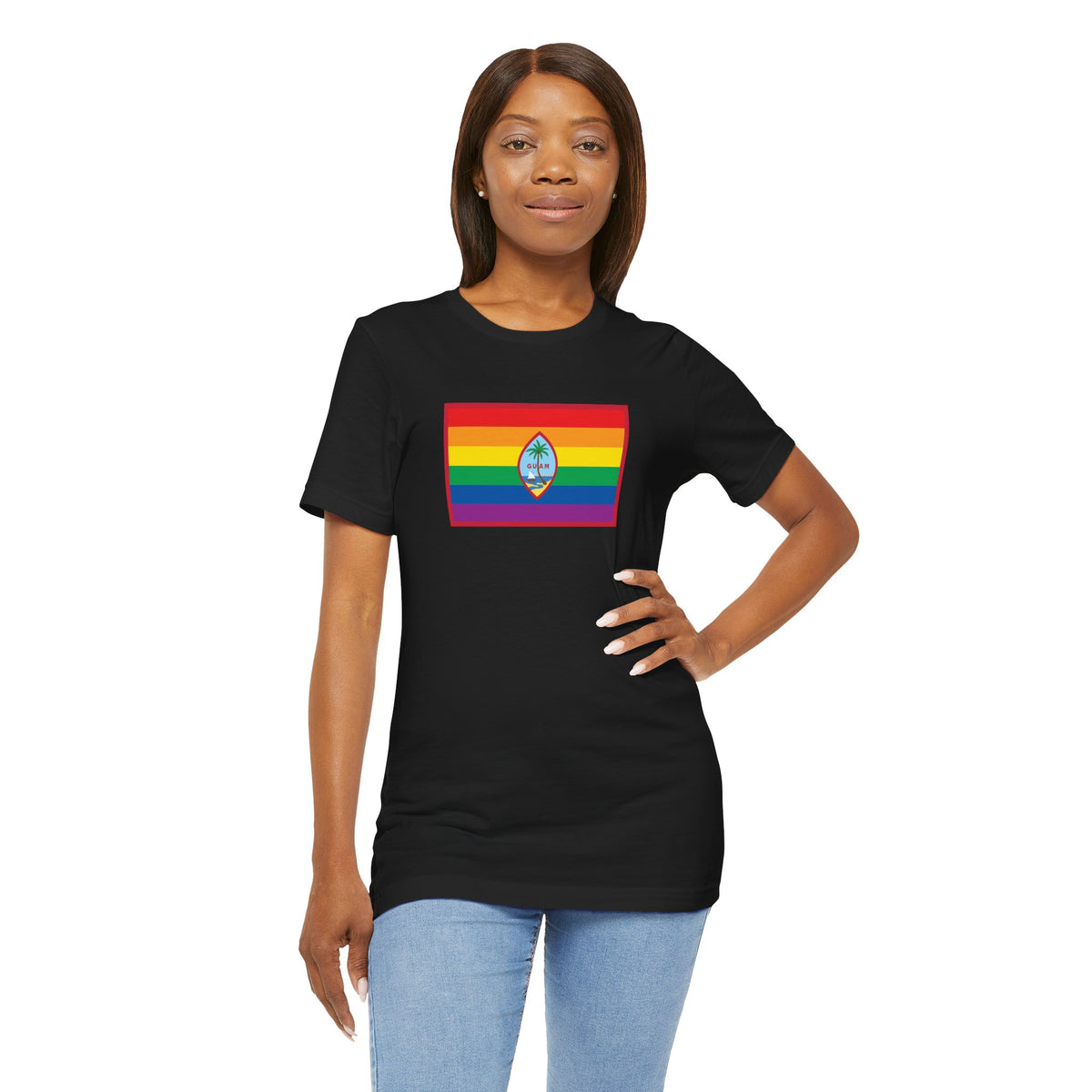 Guam Rainbow Pride Flag T-shirt, Several Color Options