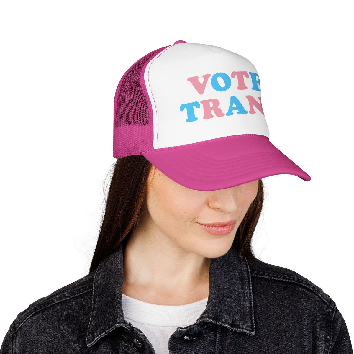 VOTE TRANS Trucker Cap, Pro-Trans Rights Statement Hat