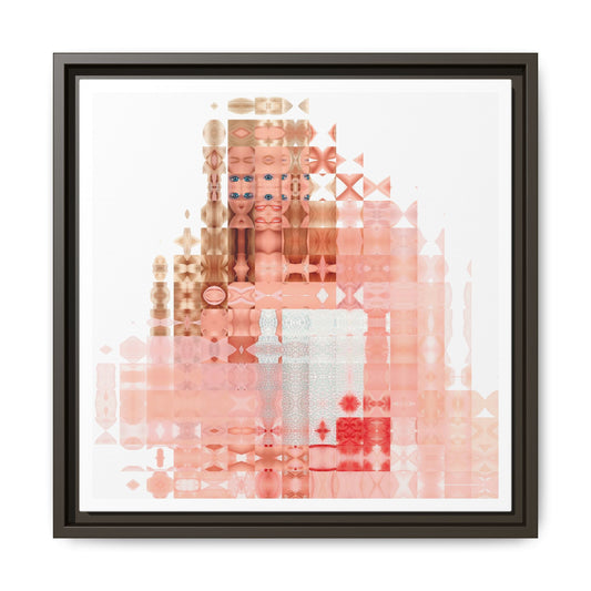 Peaches-&-Cream Fantasy Dream Doll Abstract Portrait Collage Art, Matte Canvas, Framed (Multi-color options)