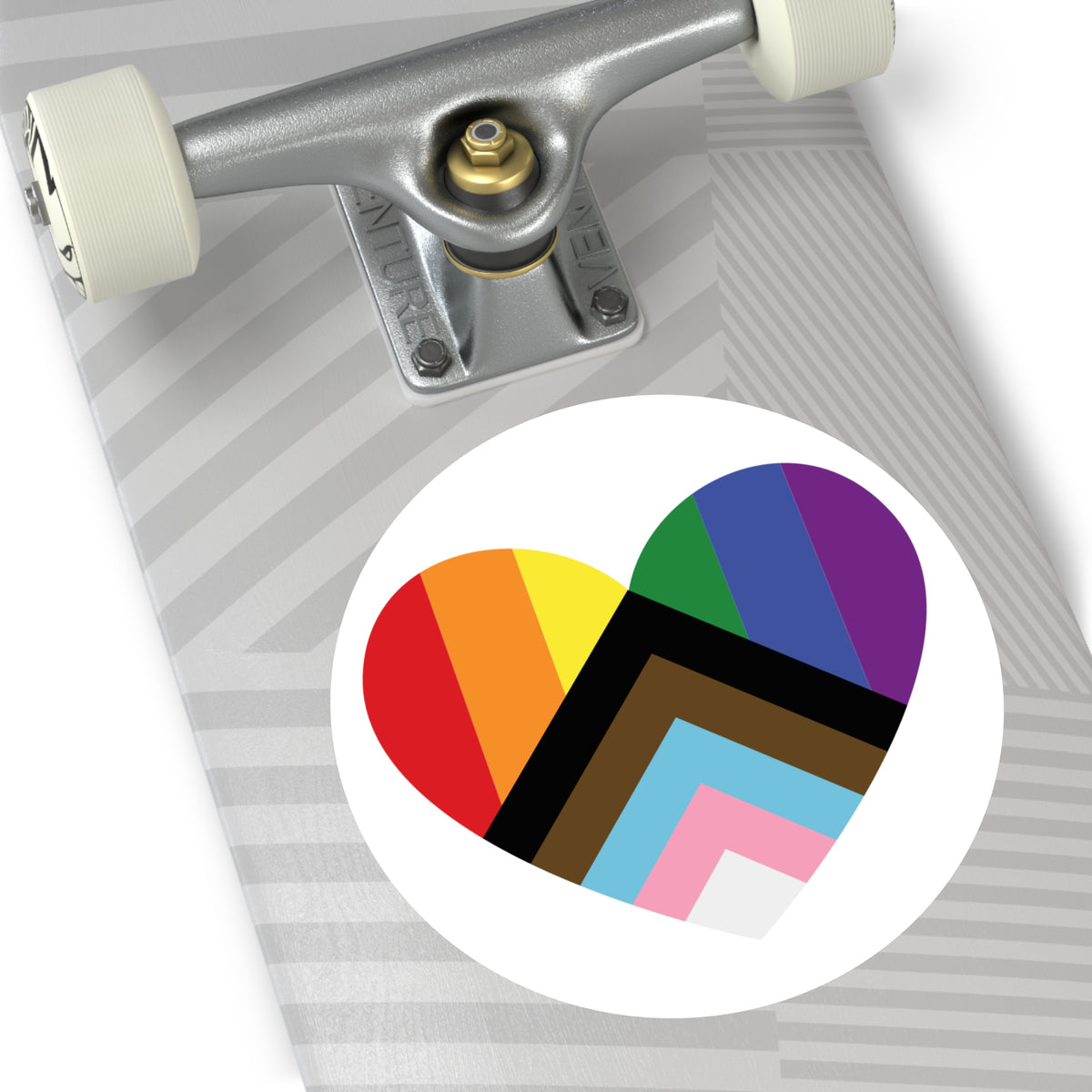 Progress Rainbow Pride Heart Flag Vinyl Sticker