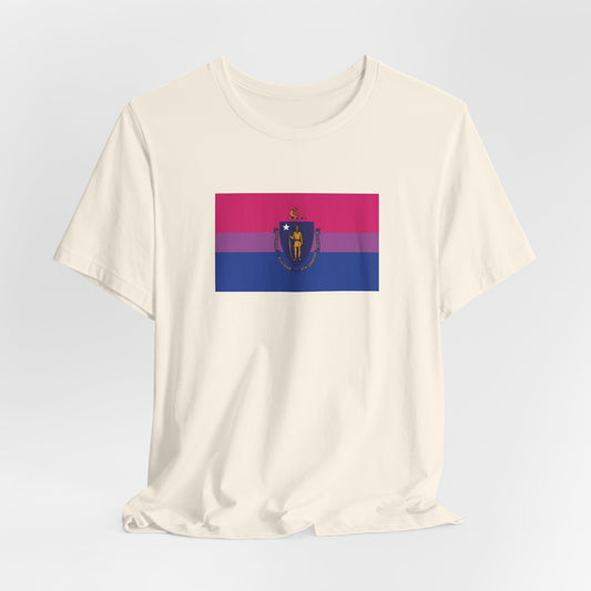 Massachusetts Bisexual Pride Flag T-shirt, Several Color Options