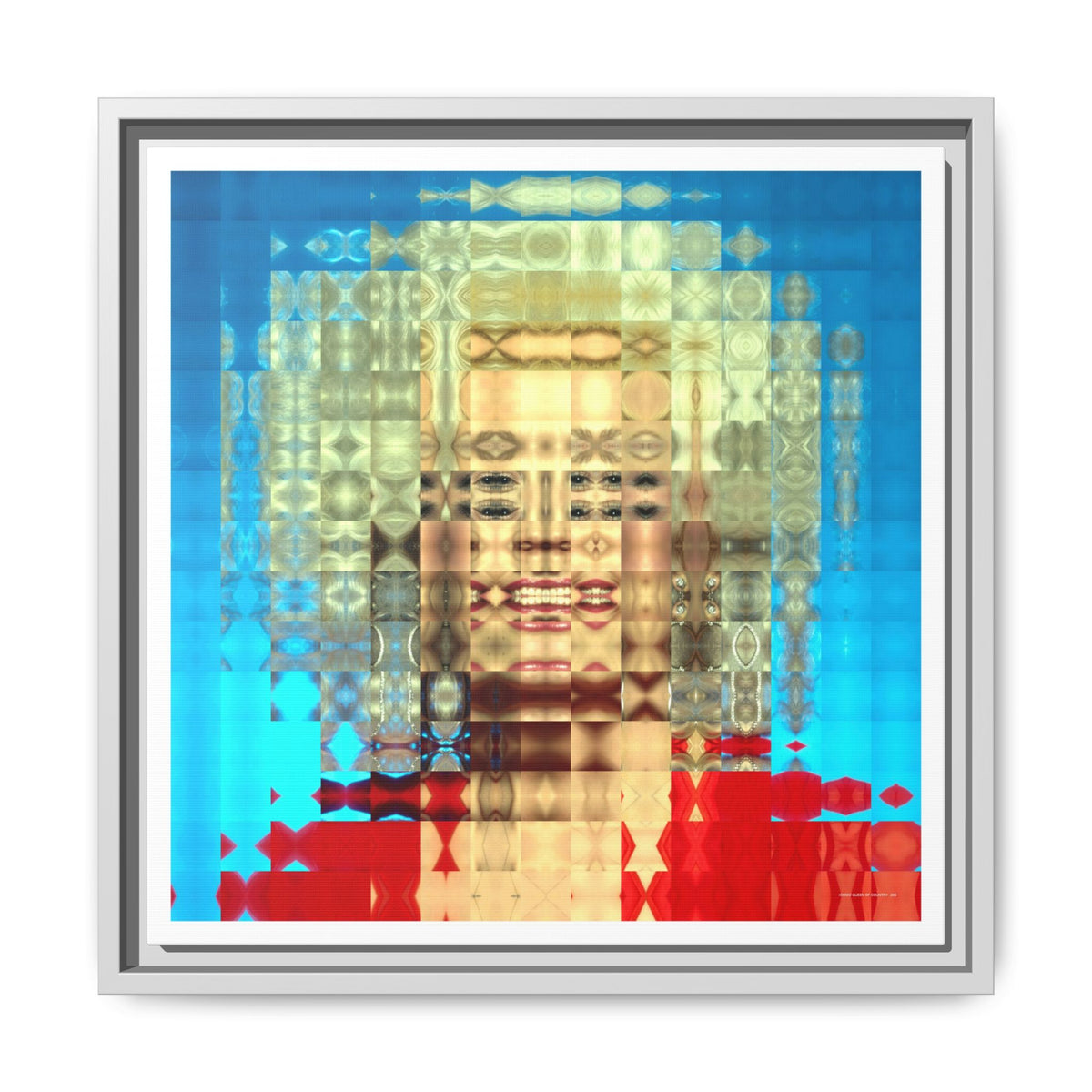 Iconic Queen of Country V, Dolly Abstract Portrait Collage Art, Matte Canvas, Framed (Multi-color options)