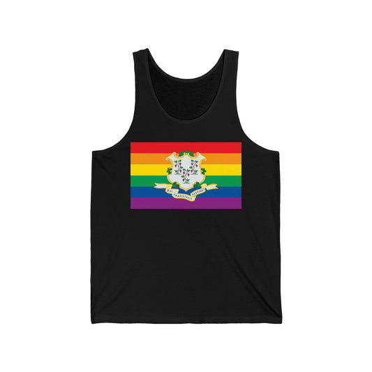 Connecticut Rainbow Pride Flag Jersey Tank