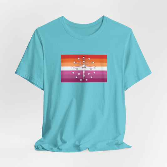Indiana Lesbian Pride Flag T-shirt, Several Color Options