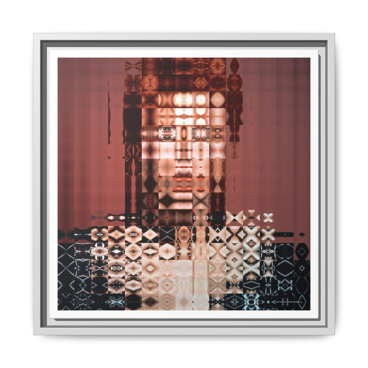 Iconic 70s Alien Glam Rock Starman Abstract Portrait Collage Art, Matte Canvas, Framed (Multi-color options)
