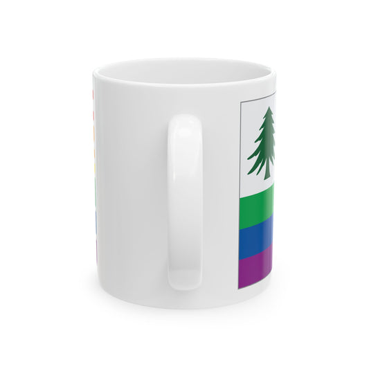 New England Rainbow Pride Flag "UNITED" Ceramic Mug