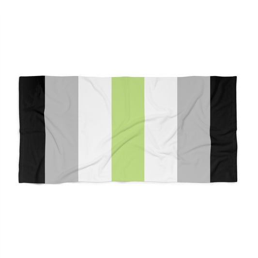 Agender Pride Flag Beach Towel - vertical stripe deco