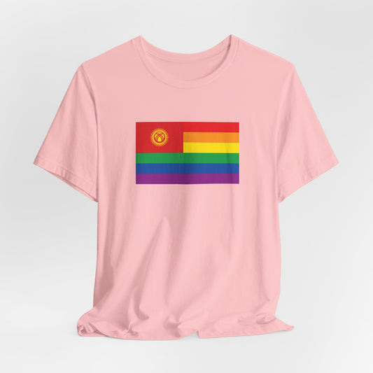 Kyrgyzstan Rainbow Pride Flag T-shirt, Several Color Options