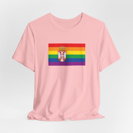 Serbia Rainbow Pride Flag T-shirt, Several Color Options