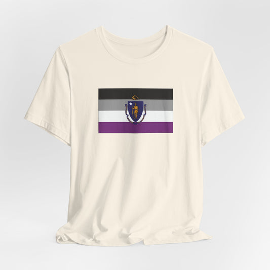 Massachusetts Asexual Pride Flag T-shirt, Several Color Options