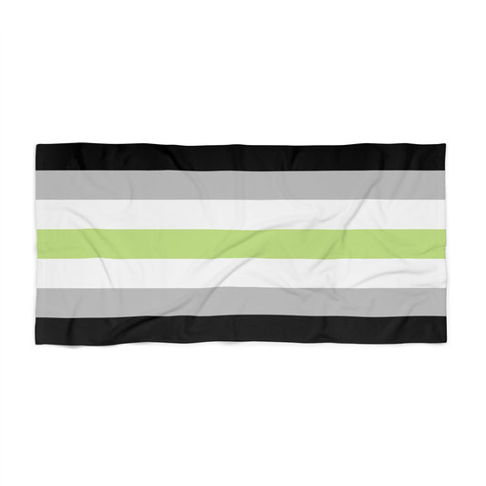 Agender Pride Flag Beach Towel - horizontal stripe deco