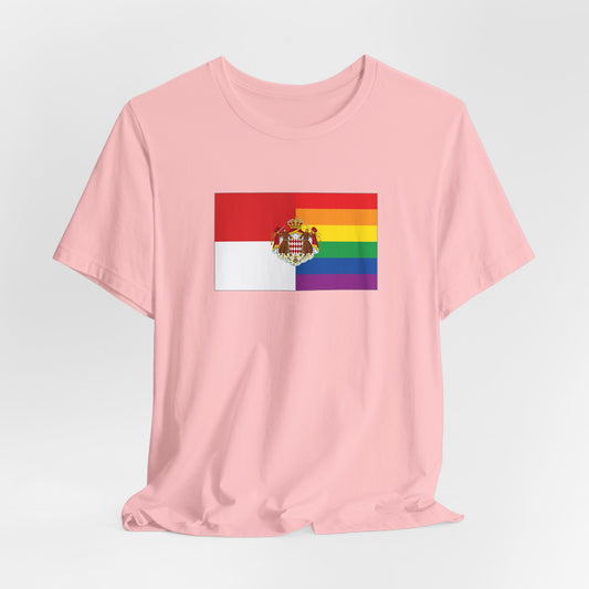 Monaco Rainbow Pride Flag T-shirt, Several Color Options