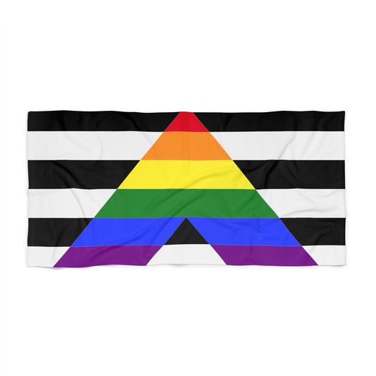 Ally Pride Flag Beach Towel - horizontal stripe deco