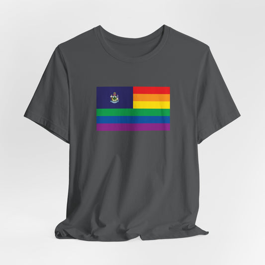 Maine Rainbow Pride Flag T-shirt, Several Color Options