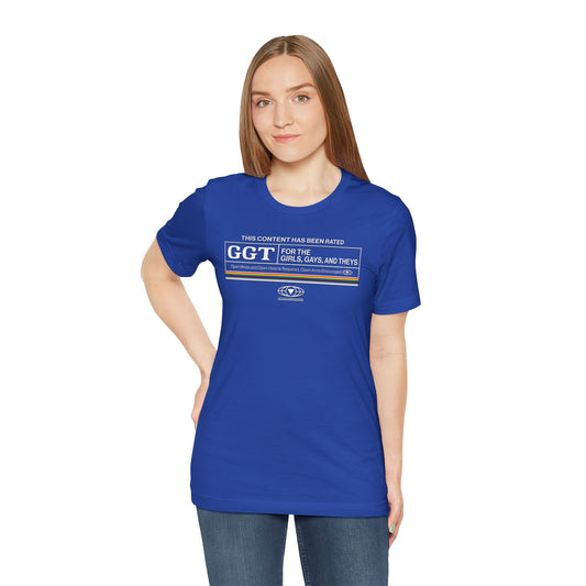 For the Girls, Gays, and Theys T-Shirt — MPAA Ratings Parody Tee