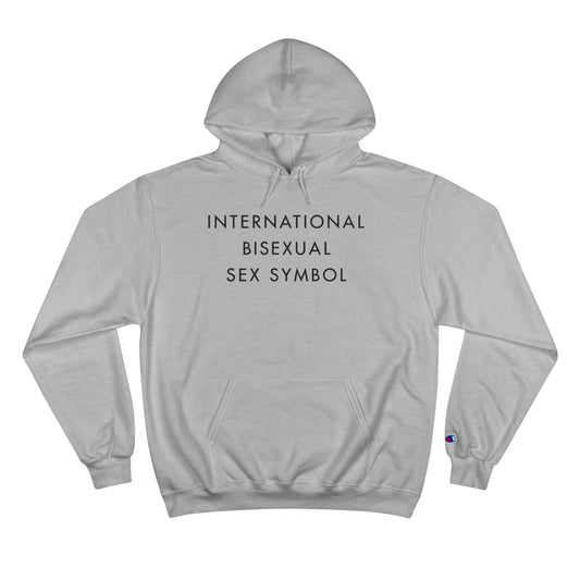 International Bisexual Sex Symbol Hoodie (Champion®) - White and Light Steel with Black Deco