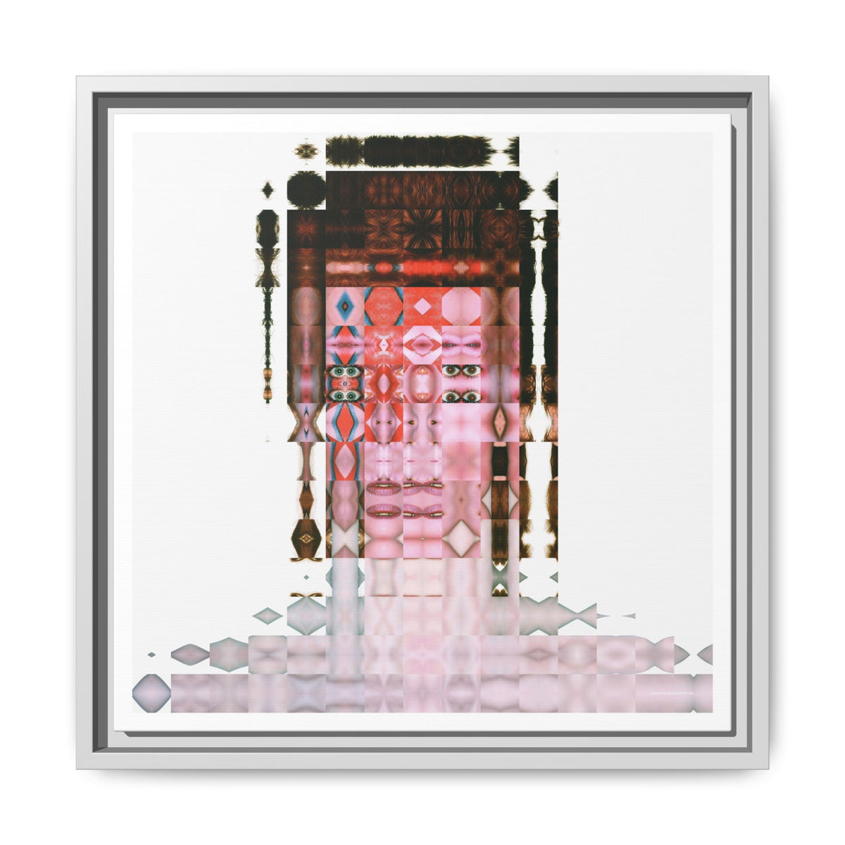 Iconic 70s Glam Rocker Abstract Portrait Collage Art, Matte Canvas, Framed (Multi-color options)