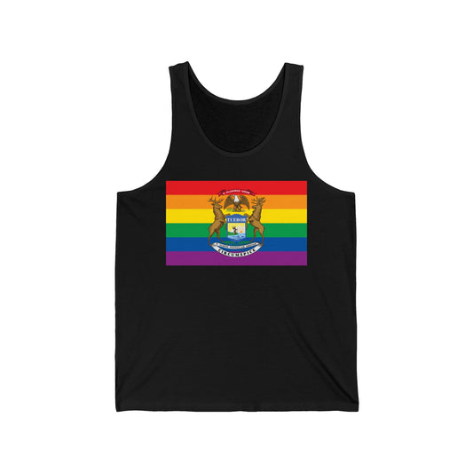Michigan Rainbow Pride Flag Jersey Tank