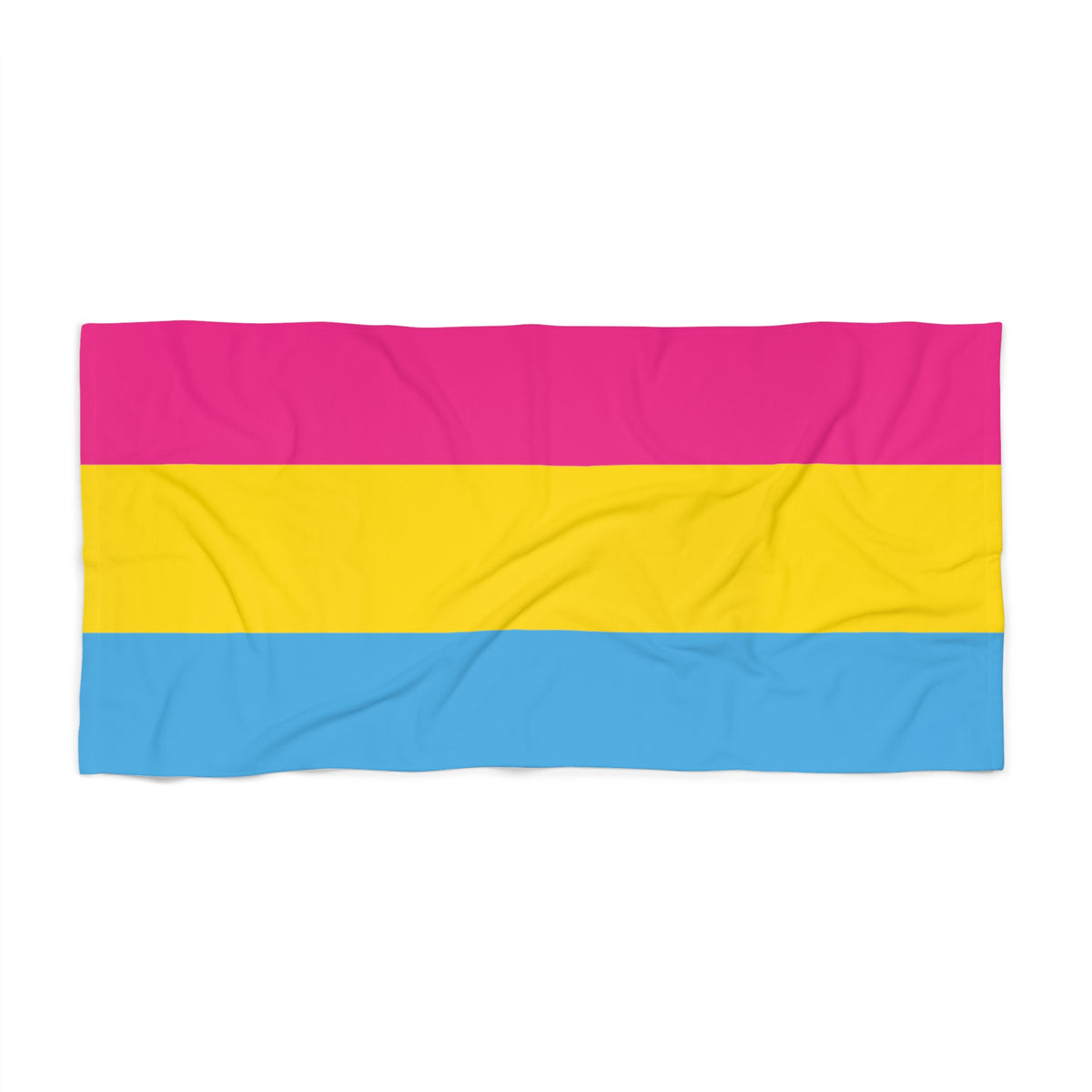 Pansexual Pride Flag Beach Towel - horizontal stripe deco