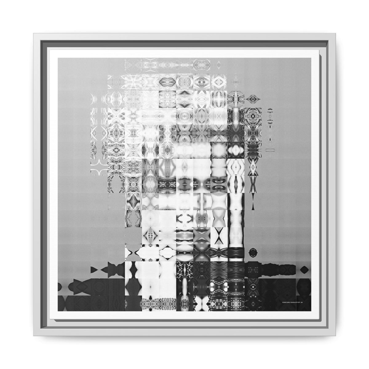 Iconic Early Queen-of-Pop Abstract Portrait Collage Art, Matte Canvas, Framed (Multi-color options)